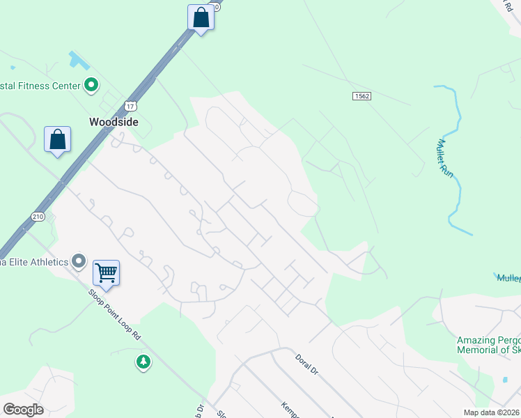 map of restaurants, bars, coffee shops, grocery stores, and more near 200 Cardinal Acres Drive in Hampstead