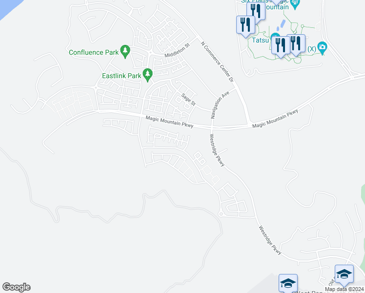 map of restaurants, bars, coffee shops, grocery stores, and more near 27358 Hyland Court in Los Angeles County
