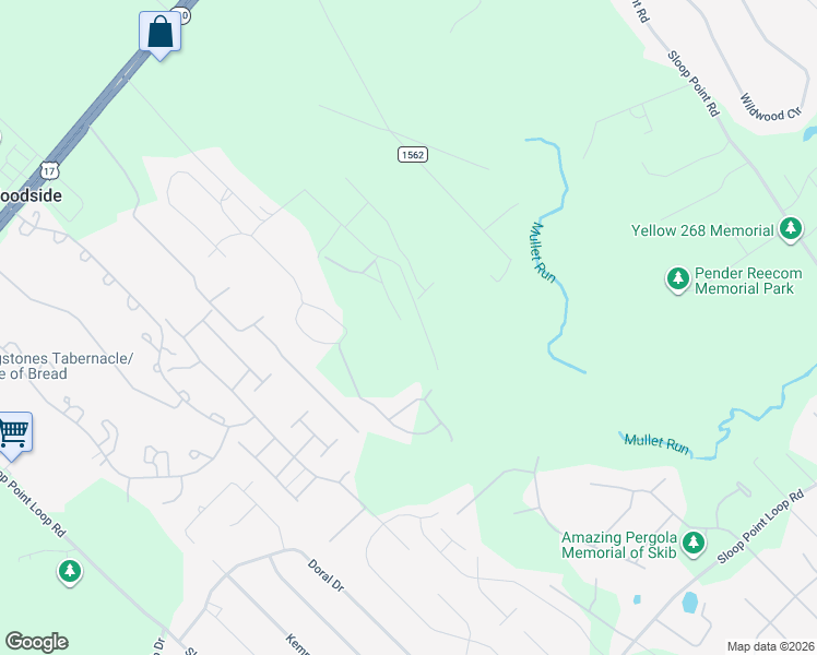 map of restaurants, bars, coffee shops, grocery stores, and more near 958 Edens Lane in Hampstead