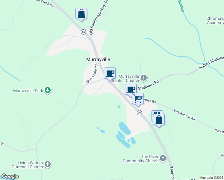 map of restaurants, bars, coffee shops, grocery stores, and more near 5331 Thompson Bridge Road in Murrayville