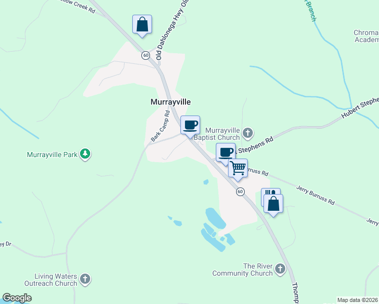 map of restaurants, bars, coffee shops, grocery stores, and more near 5331 Thompson Bridge Road in Murrayville