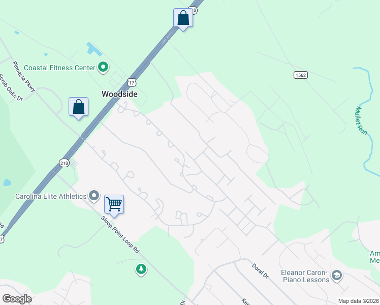 map of restaurants, bars, coffee shops, grocery stores, and more near 420 Amanda Lane in Hampstead
