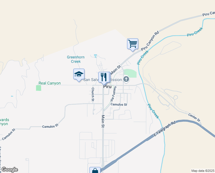 map of restaurants, bars, coffee shops, grocery stores, and more near in Piru