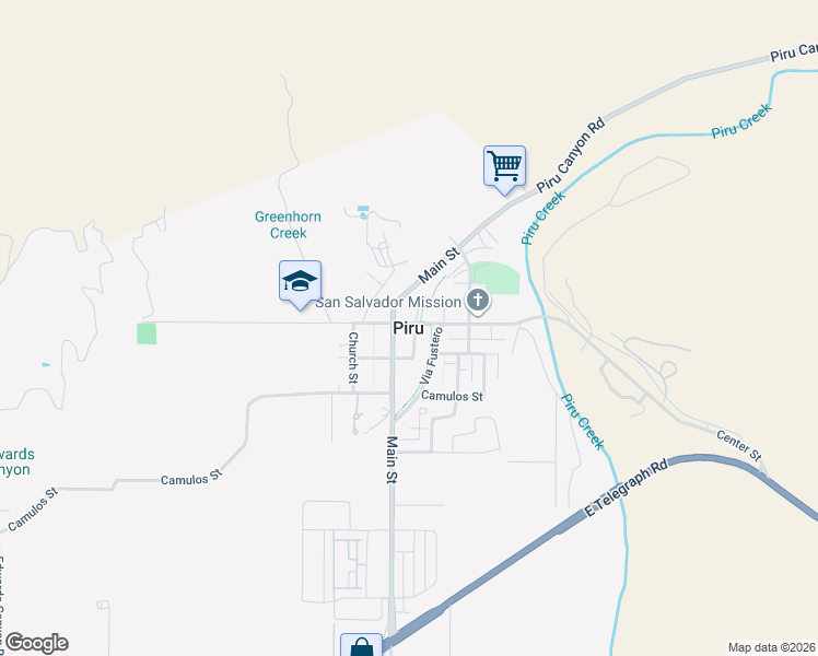 map of restaurants, bars, coffee shops, grocery stores, and more near in Piru