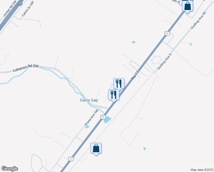 map of restaurants, bars, coffee shops, grocery stores, and more near 2900 Alabama Avenue Southwest in Fort Payne