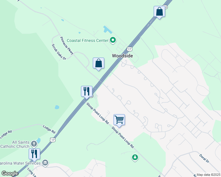 map of restaurants, bars, coffee shops, grocery stores, and more near 216 Spar Court in Hampstead