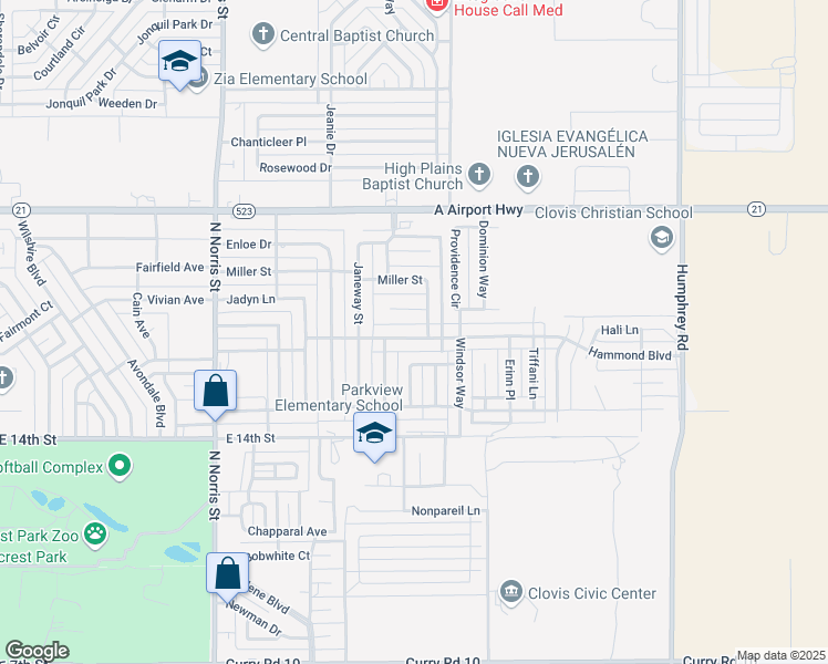 map of restaurants, bars, coffee shops, grocery stores, and more near 2324 Hammond Boulevard in Clovis