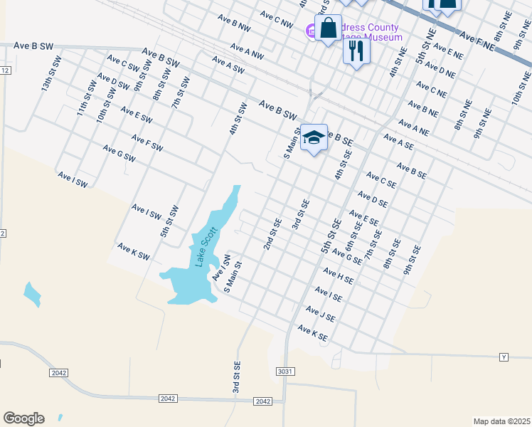 map of restaurants, bars, coffee shops, grocery stores, and more near 600-650 South Main Street in Childress