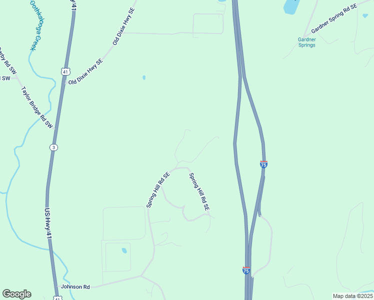 map of restaurants, bars, coffee shops, grocery stores, and more near 448 Spring Hill Road Southeast in Adairsville