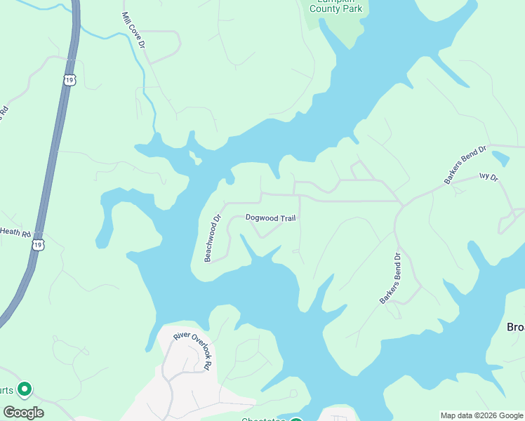 map of restaurants, bars, coffee shops, grocery stores, and more near 7718 Dogwood Trail in Murrayville