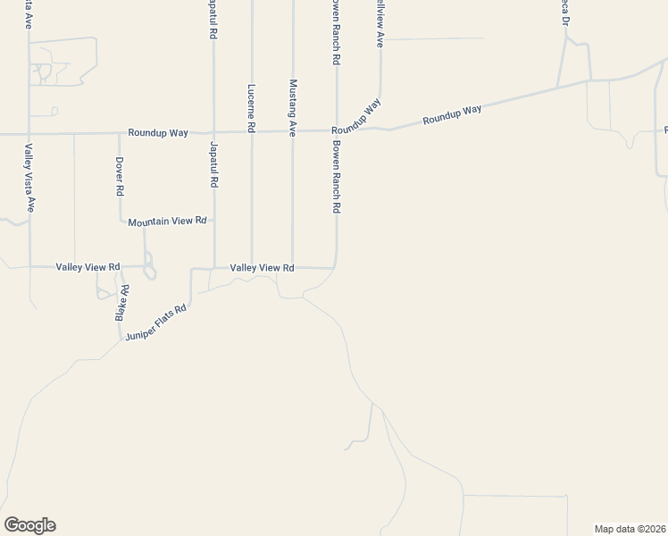 map of restaurants, bars, coffee shops, grocery stores, and more near Valley View Road in San Bernardino County