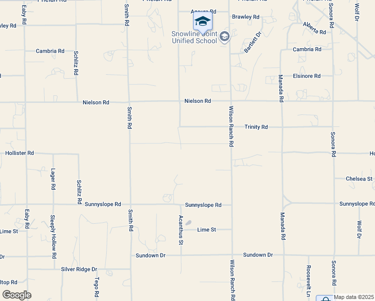 map of restaurants, bars, coffee shops, grocery stores, and more near 6316 McAllister Road in Phelan