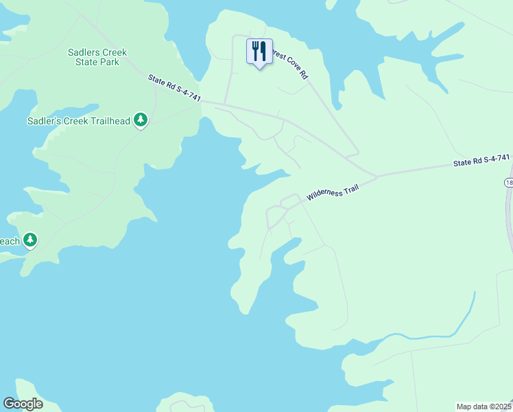 map of restaurants, bars, coffee shops, grocery stores, and more near 1416 Wilderness Trail in Anderson