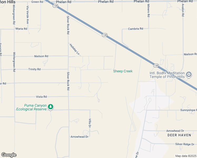 map of restaurants, bars, coffee shops, grocery stores, and more near Hollister Road in Piñon Hills