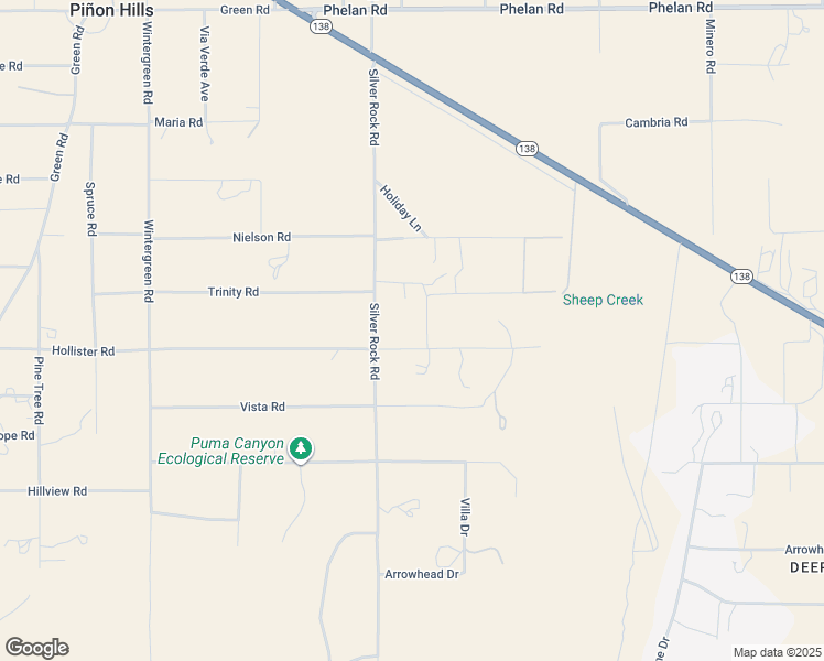 map of restaurants, bars, coffee shops, grocery stores, and more near 9126 Holiday Lane in Piñon Hills
