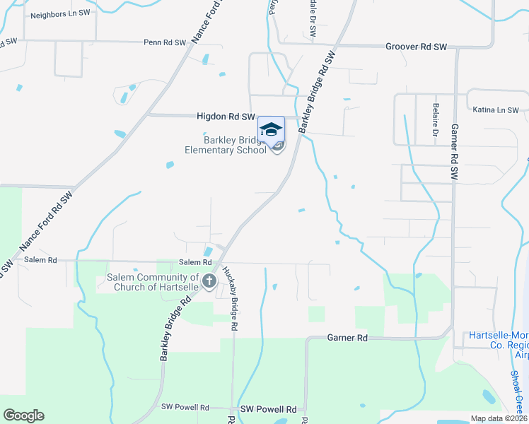 map of restaurants, bars, coffee shops, grocery stores, and more near 2900 Barkley Bridge Road Southwest in Hartselle