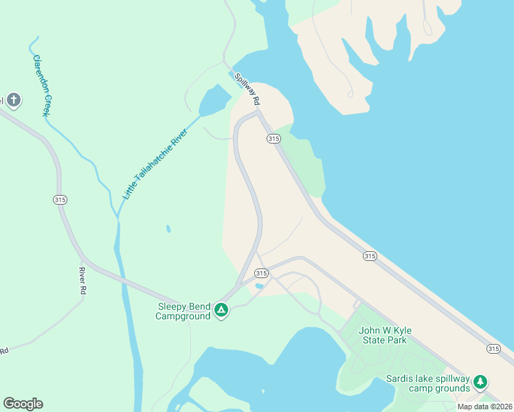 map of restaurants, bars, coffee shops, grocery stores, and more near 301 Mississippi 315 in Sardis