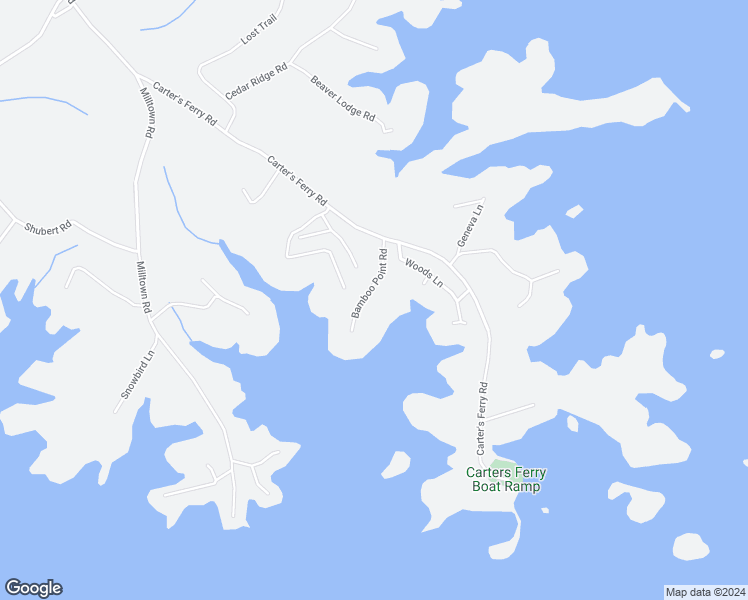 map of restaurants, bars, coffee shops, grocery stores, and more near 127 Bamboo Point Road in Hartwell