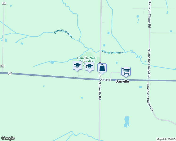 map of restaurants, bars, coffee shops, grocery stores, and more near 9235 Danville Road in Danville