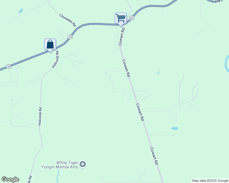map of restaurants, bars, coffee shops, grocery stores, and more near 578 Cowart Road in Dawsonville