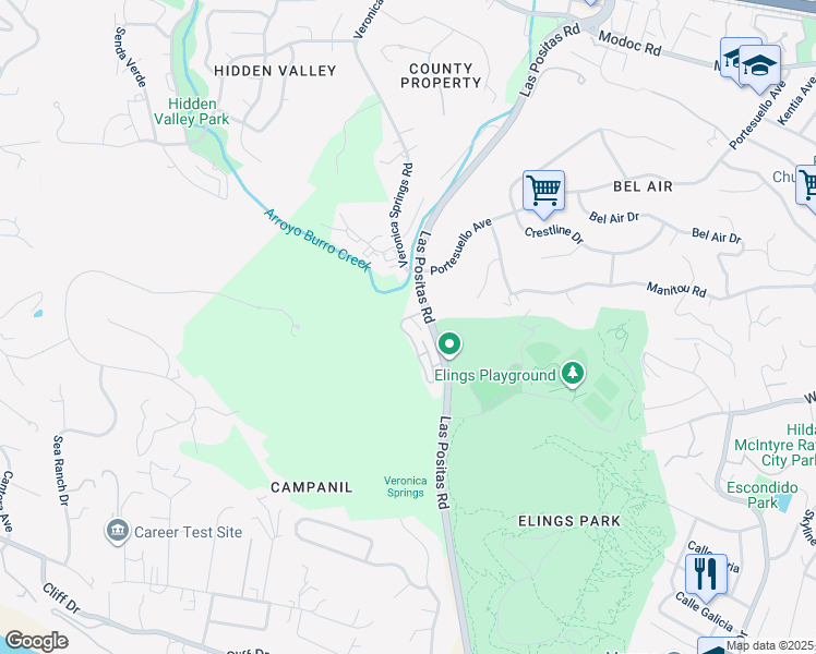 map of restaurants, bars, coffee shops, grocery stores, and more near 1235 Stonecreek Road in Santa Barbara