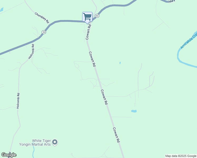 map of restaurants, bars, coffee shops, grocery stores, and more near 0 Cowart Road in Dawsonville
