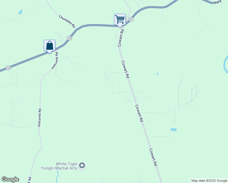 map of restaurants, bars, coffee shops, grocery stores, and more near 578 Cowart Road in Dawsonville