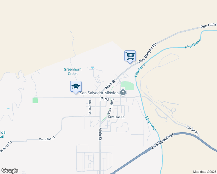 map of restaurants, bars, coffee shops, grocery stores, and more near in Piru