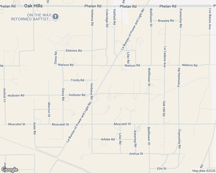 map of restaurants, bars, coffee shops, grocery stores, and more near 9176 Coleridge Road in Hesperia