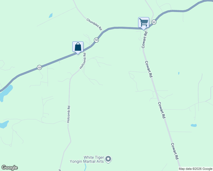 map of restaurants, bars, coffee shops, grocery stores, and more near 105 Holcomb Road in Dawsonville