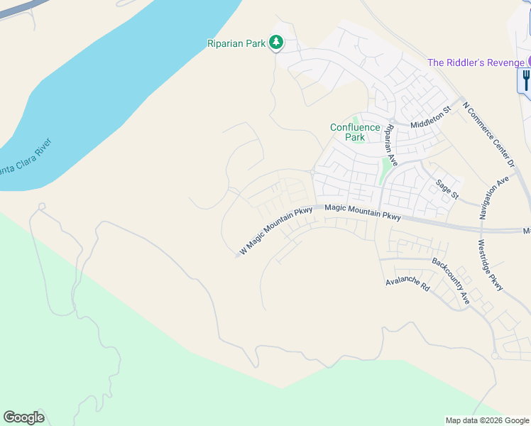 map of restaurants, bars, coffee shops, grocery stores, and more near in Santa Clarita