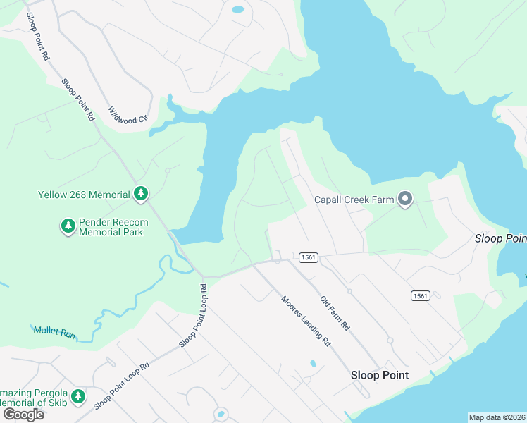 map of restaurants, bars, coffee shops, grocery stores, and more near 2001 Sloop Point Road in Hampstead