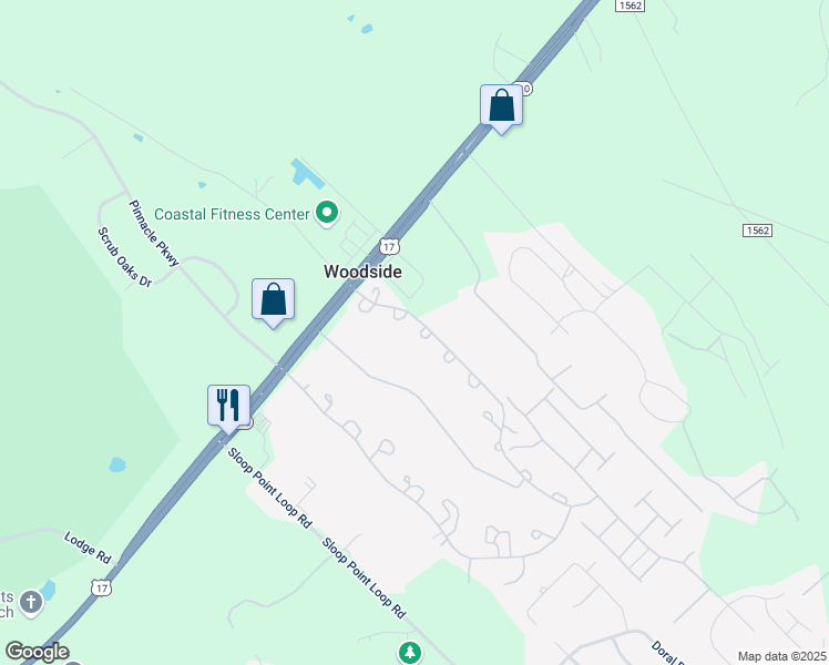 map of restaurants, bars, coffee shops, grocery stores, and more near 302 Dory Court in Hampstead