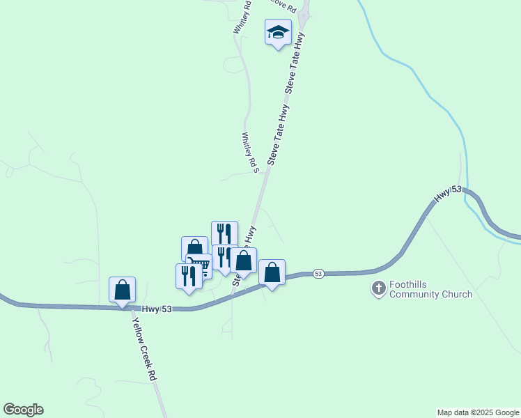 map of restaurants, bars, coffee shops, grocery stores, and more near 320 Steve Tate Road in Marble Hill
