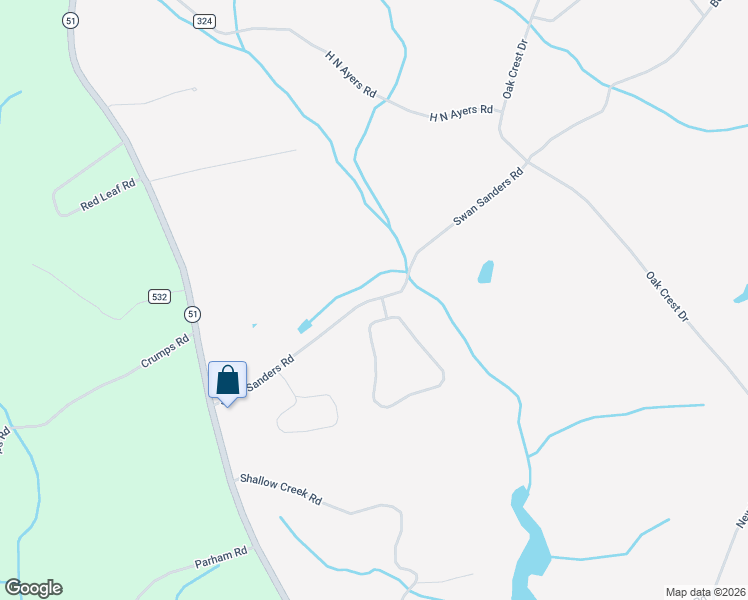 map of restaurants, bars, coffee shops, grocery stores, and more near Swan Sanders Road in Hartwell