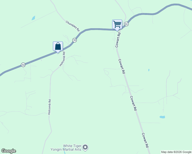 map of restaurants, bars, coffee shops, grocery stores, and more near 105 Holcomb Road in Dawsonville