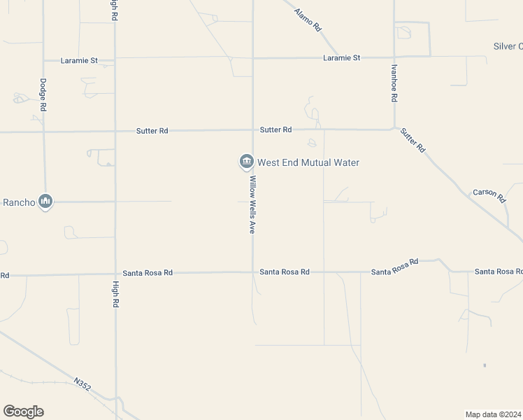 map of restaurants, bars, coffee shops, grocery stores, and more near Willow Wells Avenue in Lucerne Valley