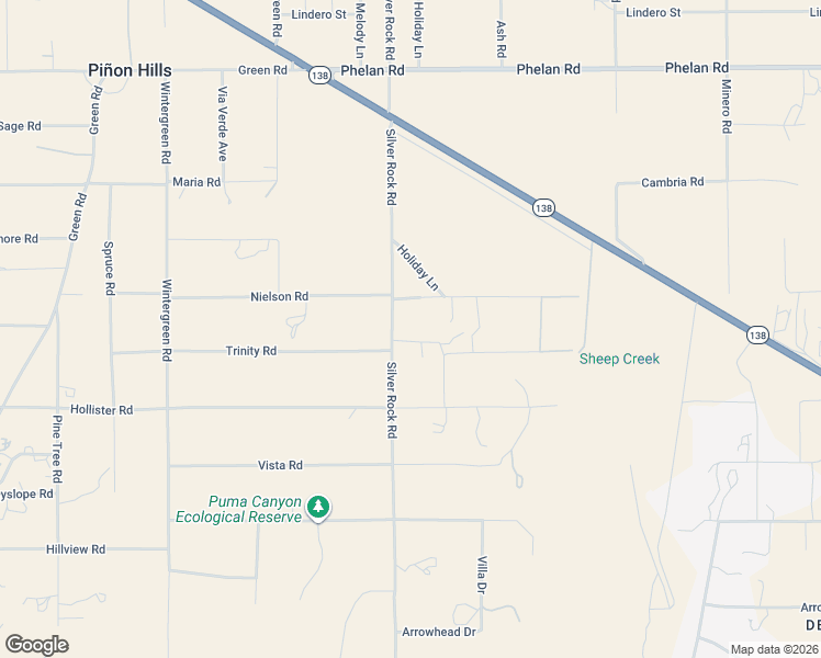 map of restaurants, bars, coffee shops, grocery stores, and more near 2180 Trinity Road in Pinon Hills