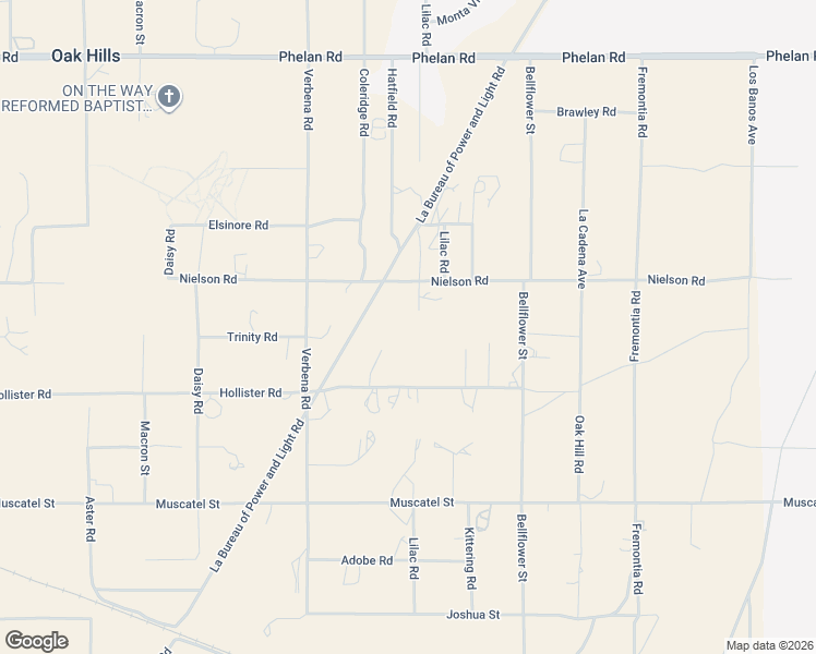 map of restaurants, bars, coffee shops, grocery stores, and more near 9230 Lilac Road in Hesperia