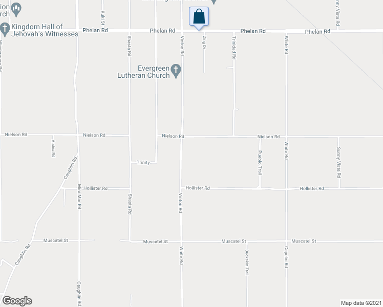 map of restaurants, bars, coffee shops, grocery stores, and more near 8529 Nielson Road in Phelan