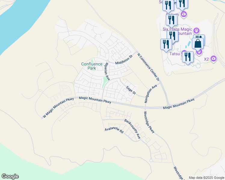 map of restaurants, bars, coffee shops, grocery stores, and more near 27030 Evening Sky Place in Los Angeles County