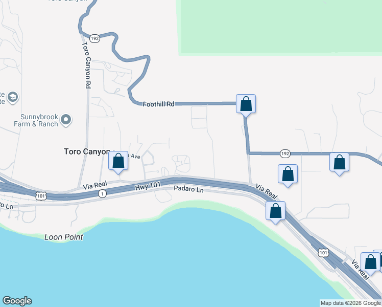 map of restaurants, bars, coffee shops, grocery stores, and more near 130 Polo Way in Carpinteria