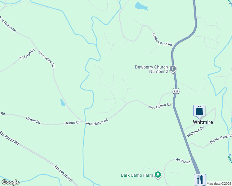 map of restaurants, bars, coffee shops, grocery stores, and more near 4752 Thunder River Drive in Gainesville