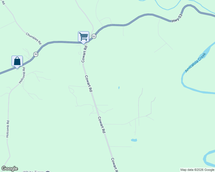 map of restaurants, bars, coffee shops, grocery stores, and more near 211 Cowart Road in Dawsonville