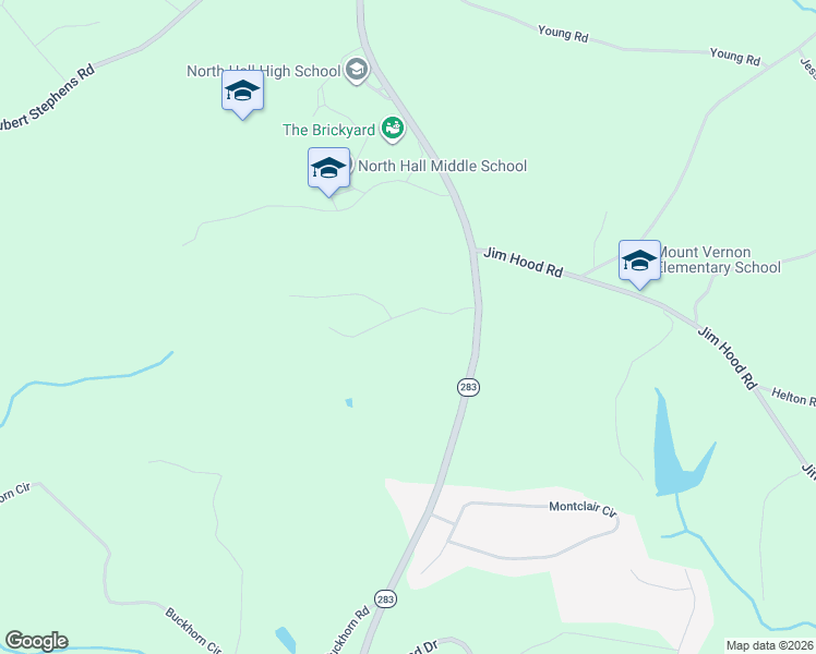 map of restaurants, bars, coffee shops, grocery stores, and more near 4717 Araphoe Trail in Gainesville