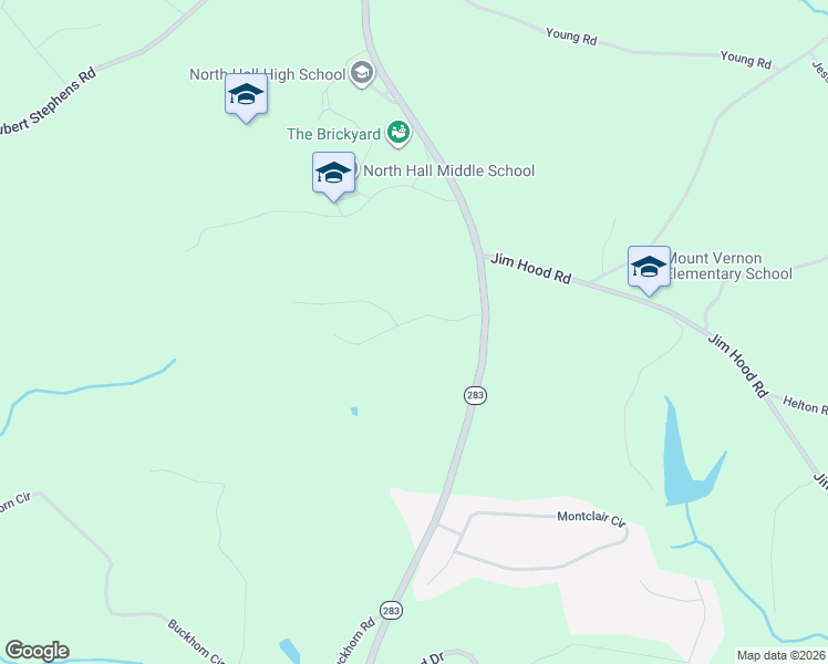 map of restaurants, bars, coffee shops, grocery stores, and more near 4717 Araphoe Trail in Gainesville