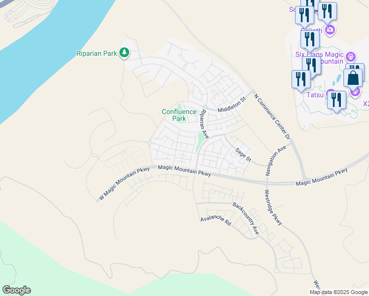 map of restaurants, bars, coffee shops, grocery stores, and more near 27156 West Scrub Oak Court in Los Angeles County