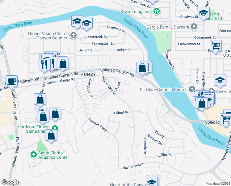 map of restaurants, bars, coffee shops, grocery stores, and more near in 