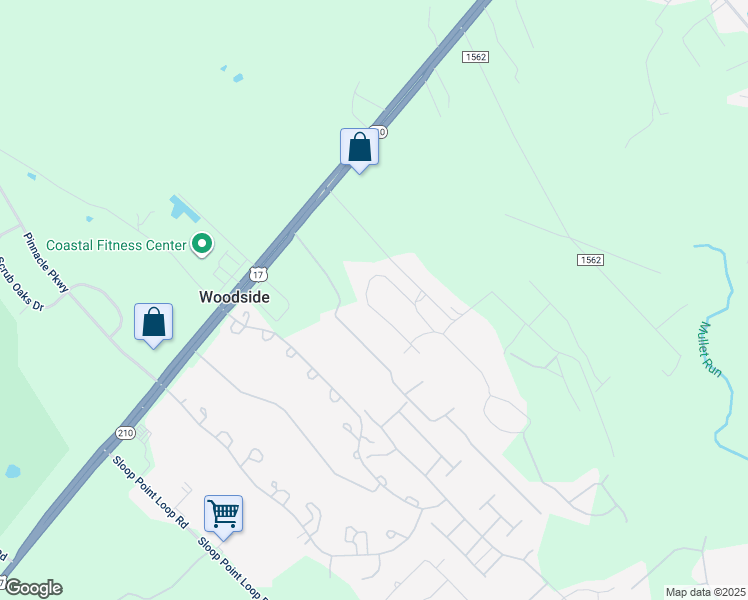 map of restaurants, bars, coffee shops, grocery stores, and more near 187 West Weatherbee Way in Hampstead