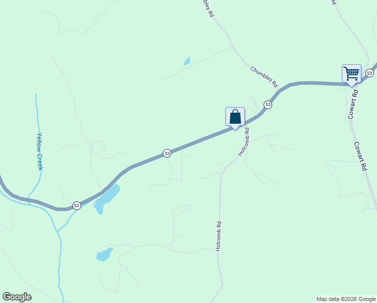 map of restaurants, bars, coffee shops, grocery stores, and more near 19 Thelma's Way in Dawsonville